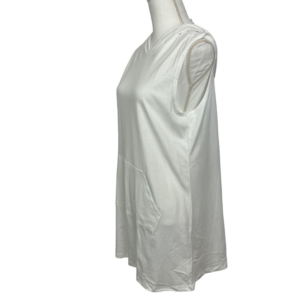 30A Gear Women’s Beach Blue Sun Swimsuit Cover Up White Medium Hoodie - Picture 3 of 10